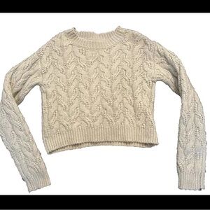 Jessica Simpson mint green cropped cable knit sweater sz xsmalll